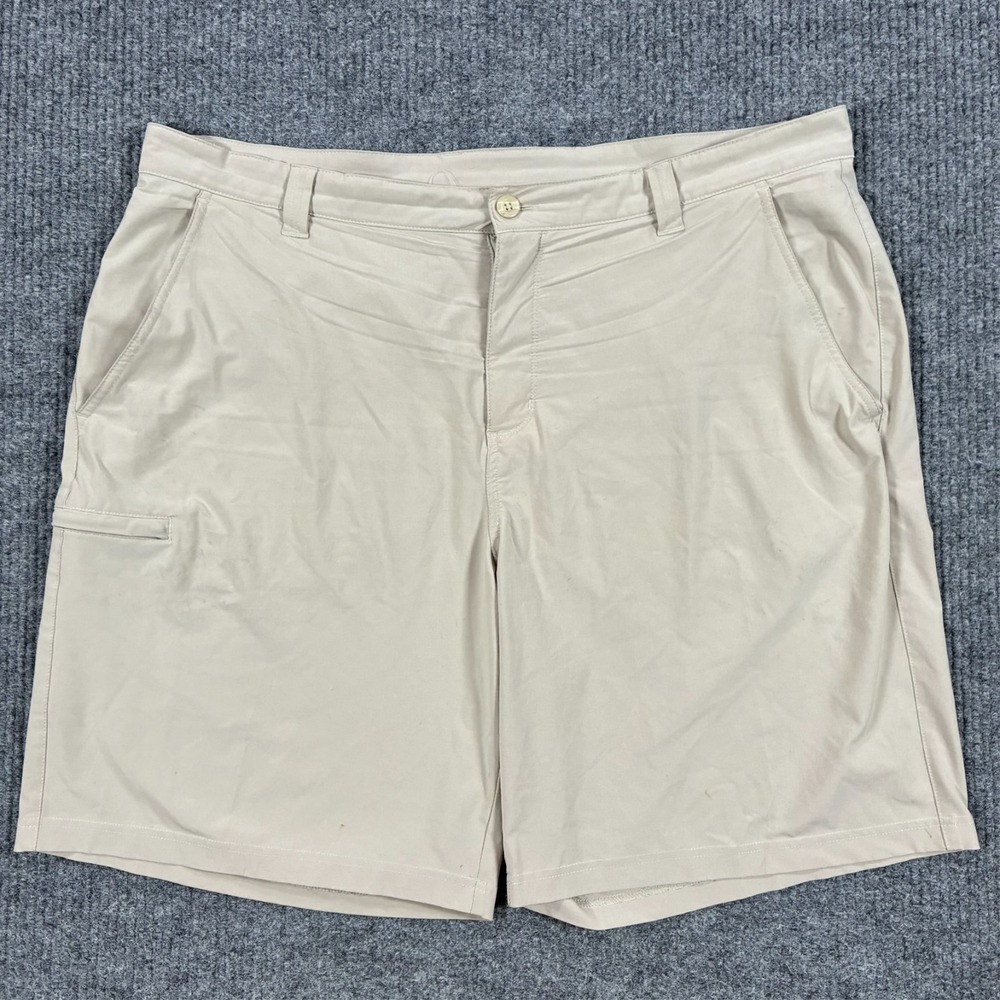 Columbia Mens Cargo Shorts Size 40x10 Beige Stretch Utility Outdoor High Rise